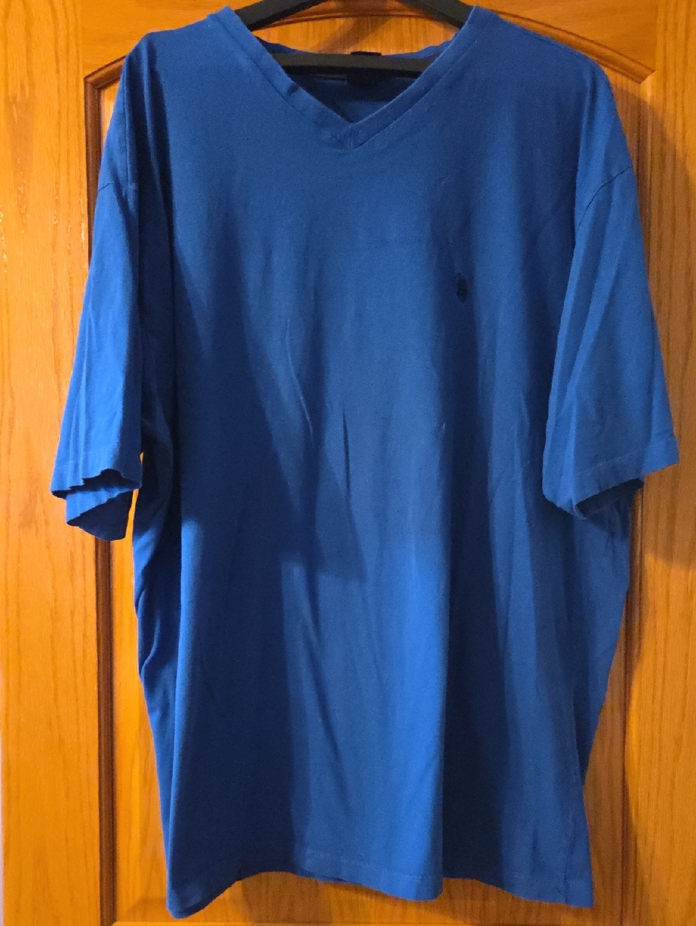 3XLT U.S. Polo Assn. Men's V-Neck Tee in Blue